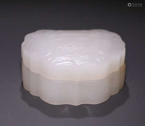 CHINESE CARVED HETIAN JADE INK CONTAINNER