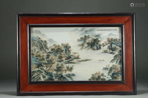 CHINESE FAMILLE ROSE PORCELAIN PLAQUE