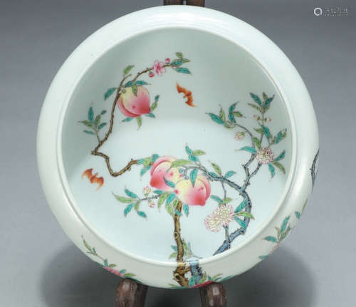 QIANLONG MARK, CHINESE FAMILLE ROSE WATER POT