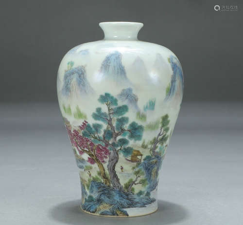 QIANLONG MARK, CHINESE FAMILLE ROSE VASE