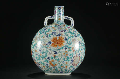 QIANLONG MARK, CHINESE DOUCAI MOONFLASK