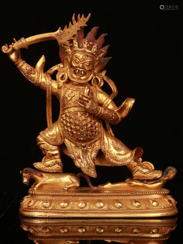 CHINESE GILT BRONZE BUDDHA