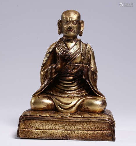 CHINESE GILT BRONZE BUDDHA