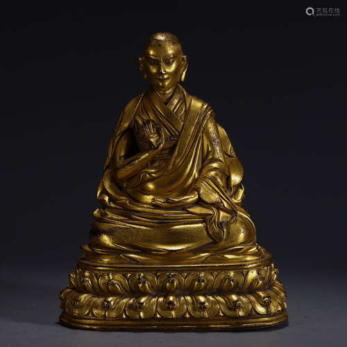 CHINESE GILT BRONZE BUDDHA