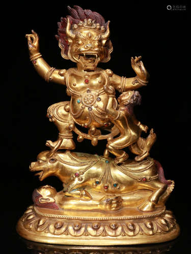 CHINESE GILT BRONZE BUDDHA