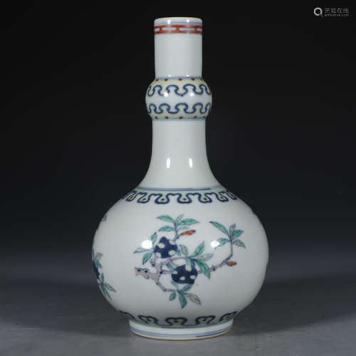 YONGZHENG MARK, CHINESE DOUCAI VASE