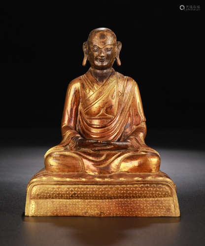 CHINESE GILT BRONZE BUDDHA