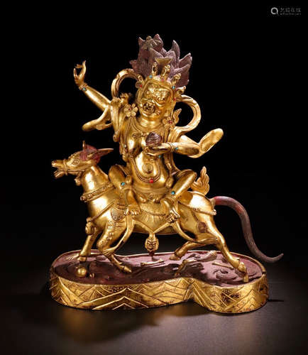 CHINESE GILT BRONZE BUDDHA