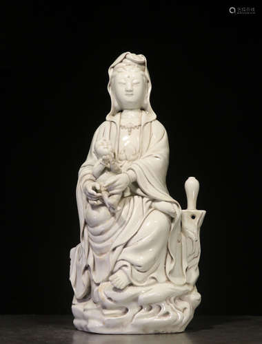 BOJIYUREN MARK, CHINESE WHITE GLAZED BUDDHA