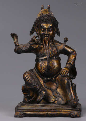 A COPPER GUANGONG STATUE