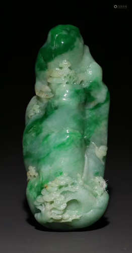 A JADEITE LANDSCAPE PENDANT