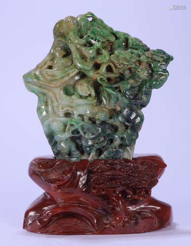 A JADEITE LANDSCAPE ORNAMENT