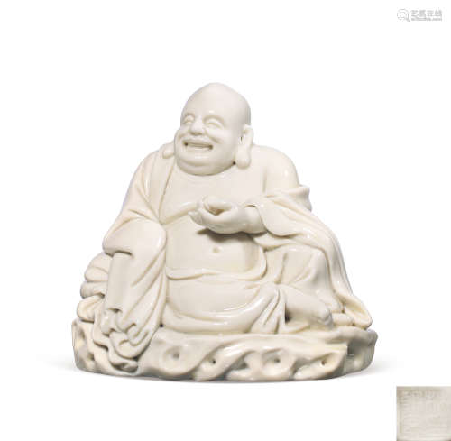明 「林朝景制」德化弥勒佛坐像