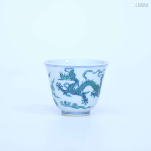 A Chinese Doucai Dragon Pattern Porcelain Cup