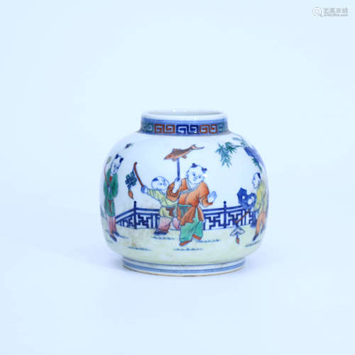 A Chinese Doucai Children Painted Porcelain Jar