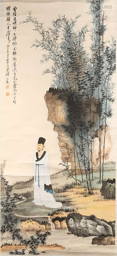 A Chinese Bamboo Painting, Xie Zhiliu Mark