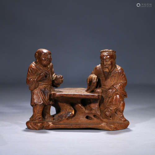 A Chinese Bamboo Carved Figure Statue ornament