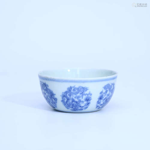 A Chinese Blue and White Painted Porcelain Cup