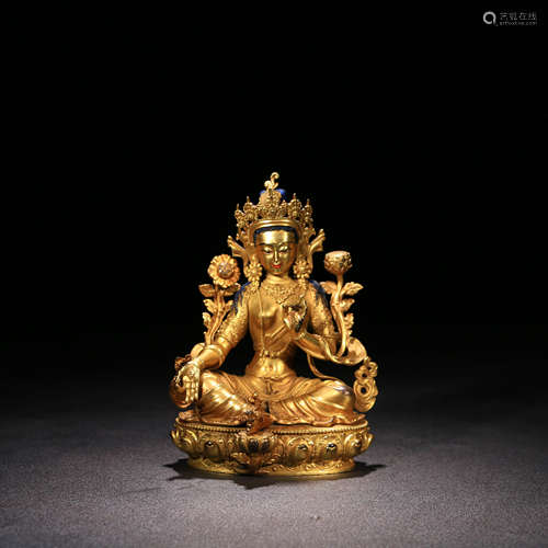 A Chinese Gild Bronze Tara Statue of 