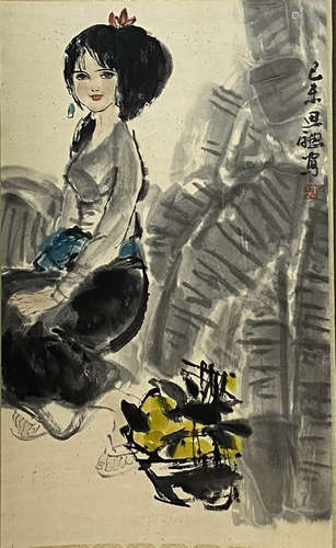 A Chinese Figure Painting, Zhou Sicong Mark