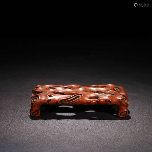 A Chinese Boxwood Carved Ink Bed