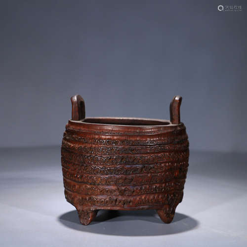 A Chinese Bamboo Carved Incense Burner