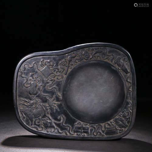 A Chinese Kylin Carved Duan Stone Inkslab