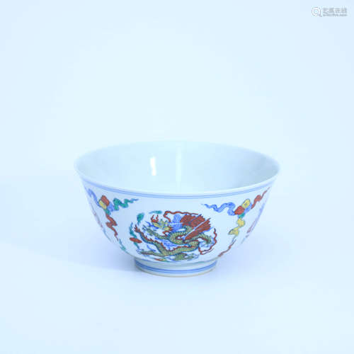 A Chinese Doucai Dragon Pattern Porcelain Bowl