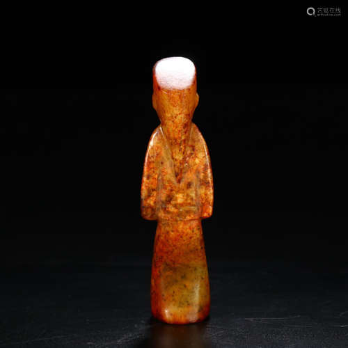 A Chinese Hetian Jade Carved Figure Ornament 