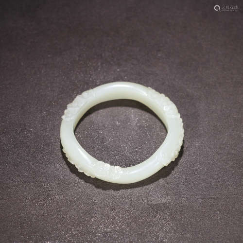 A Chinese Hetian Jade Carved Bracelet