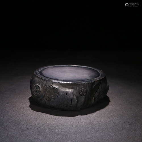 A Chinese Duan Stone Tree stump Shaped Inkslab