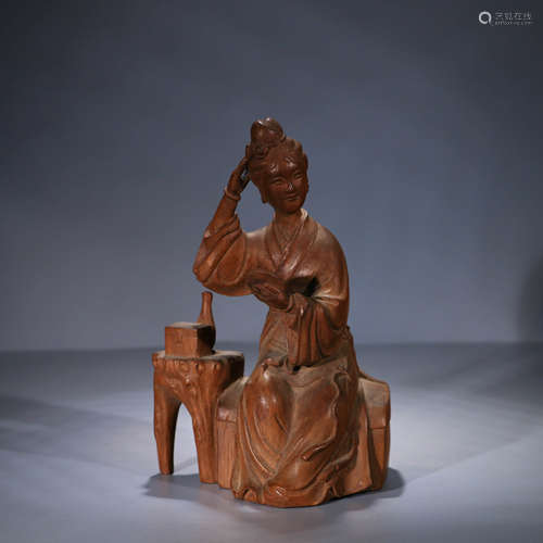 A Chinese Eaglewood Carved Figure Statue ornament