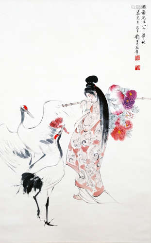 刘旦宅 祝寿图 纸本立轴 出版《中国美术名家作品选》P189
