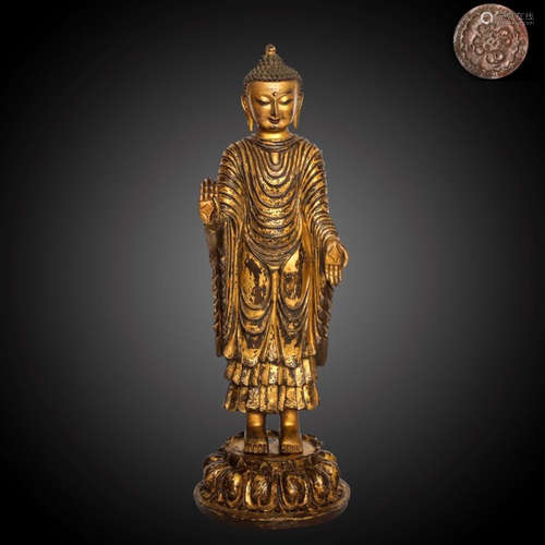 A Chinese Gild Bronze Buddha Statue