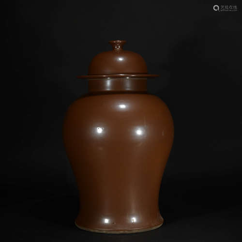 A Chinese Brown Glazed Porcelain Jar