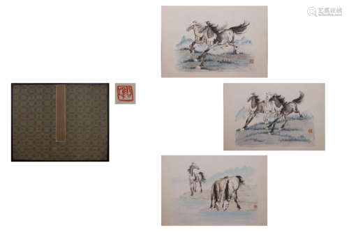 A Chinese Horse Painting Album, Xu Beihong Mark