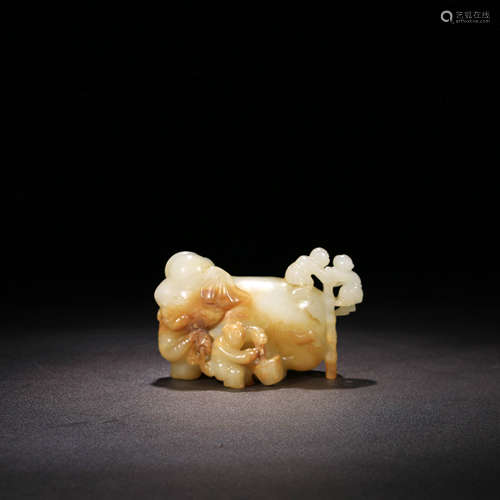 A Chinese Hetian Jade Carved Elephant Ornament