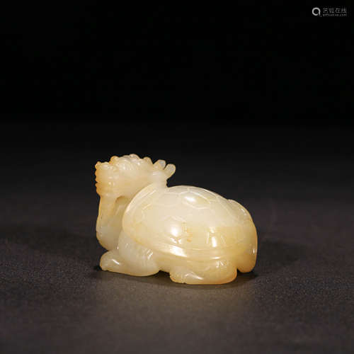 A Chinese Hetian Jade Carved Turtle-shaped Paper Weight