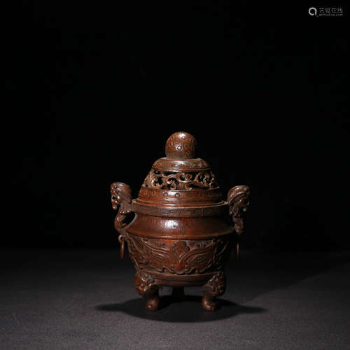 A Chinese Bamboo Carved Incense Burner