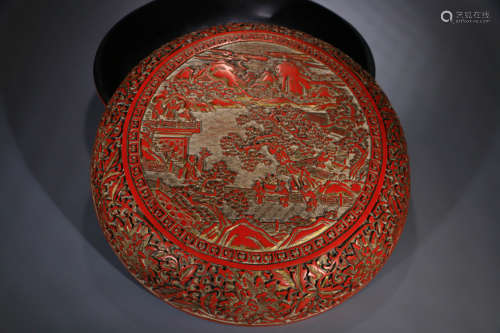 A Chinese Carved Red Lacquerware Box