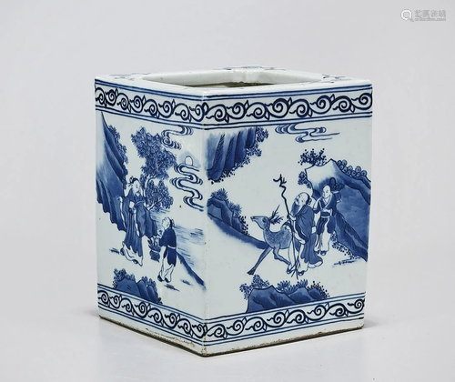 Chinese Blue and White Porcelain Brush Pot