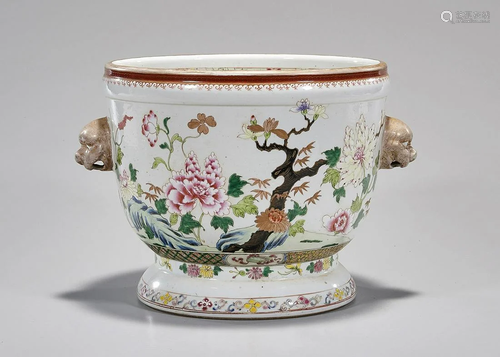 Chinese Enameled Porcelain Soup Pot