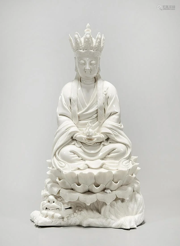 Chinese Blanc de Chine Seated Guanyin