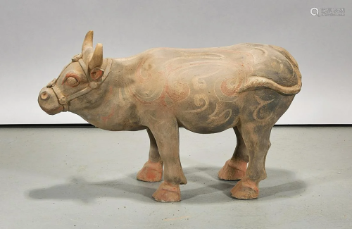 Chinese Painted Pottery Ox