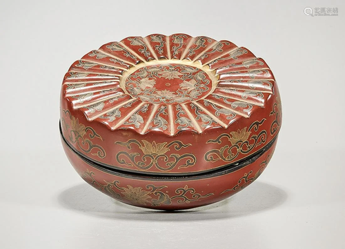 Chinese Painted Lacquer Covered Container