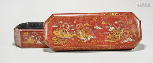 Chinese Lacquered Covered Container