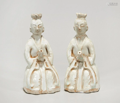 Two Chinese Glazed Ceramic Water Droppers