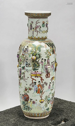 Tall Chinese Enameled Porcelain Vase