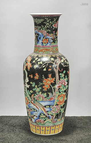 Tall Chinese Enameled Porcelain Vase