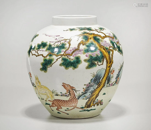 Chinese Enameled Porcelain Jar